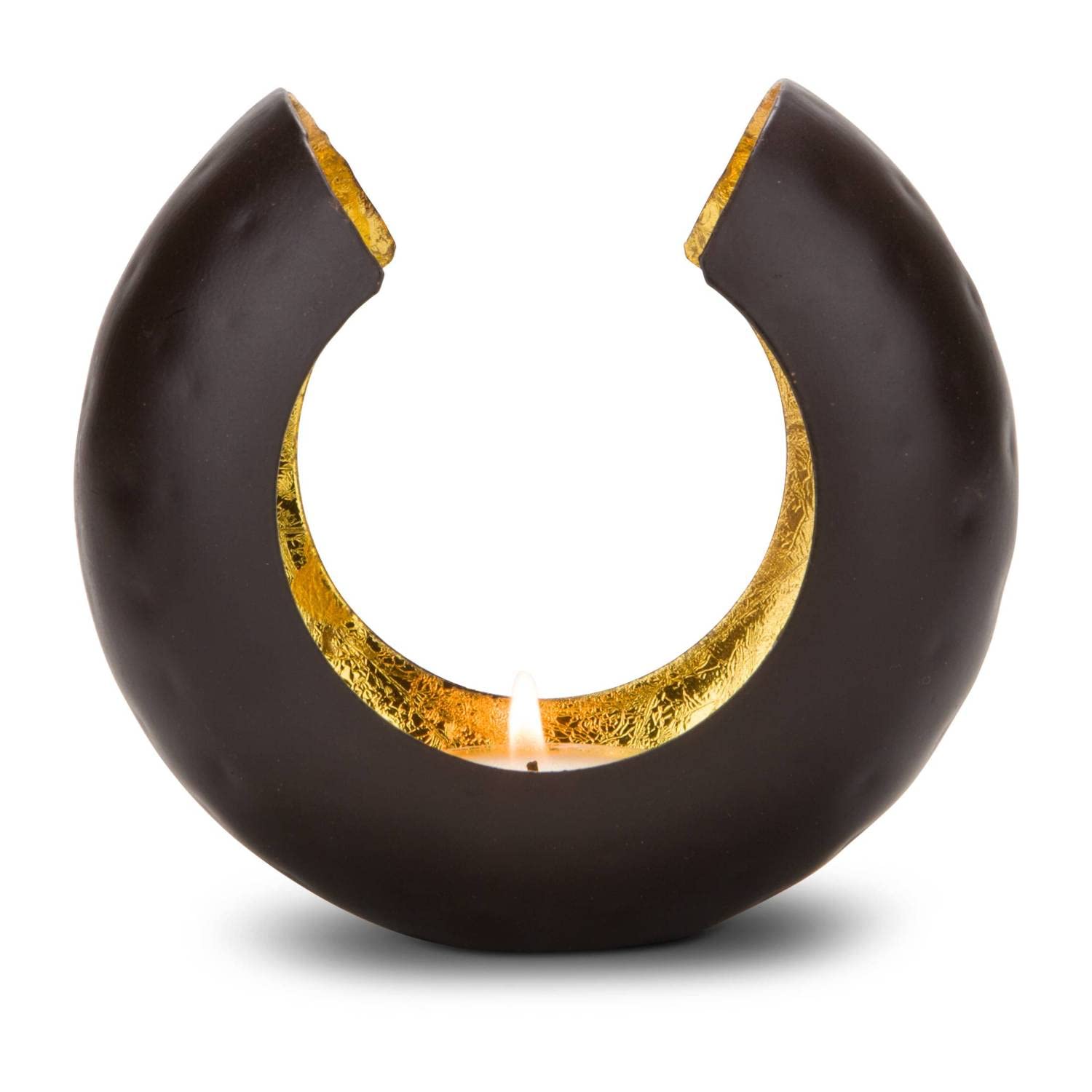 ROMINOX Gift Item: Tealight Holder Sakrale with Gold foil Lining, Christmas, Valentines Day, Mothers Day; Approx. 12 x 6.5 x 1